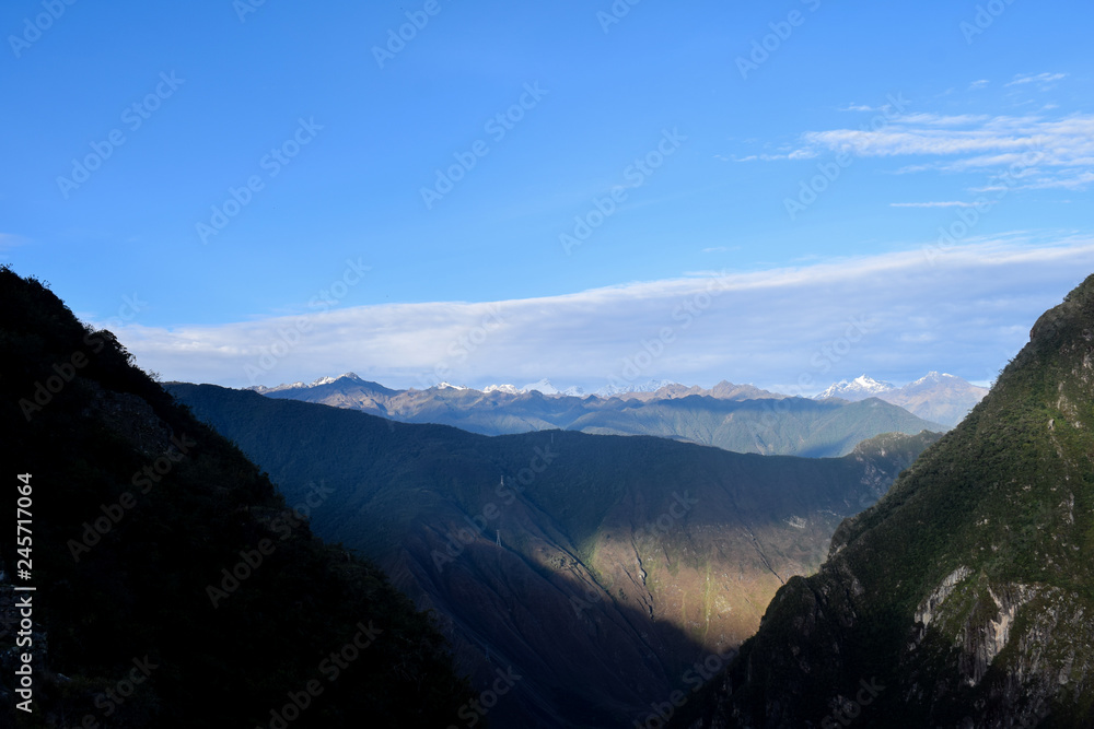 The Peruvian Andes, seen from Machu Picchu The Peruvian Andes, seen from Machu Picchu
