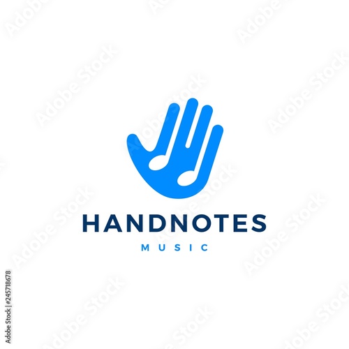 hand music notes logo vector icon illustration © gaga vastard
