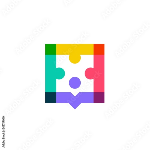 people family together human unity chat bubble logo vector icon