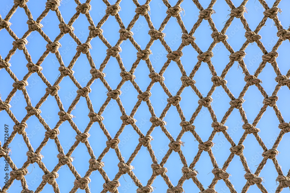 Fototapeta premium Rope Net with knots Isolated, Fishnet