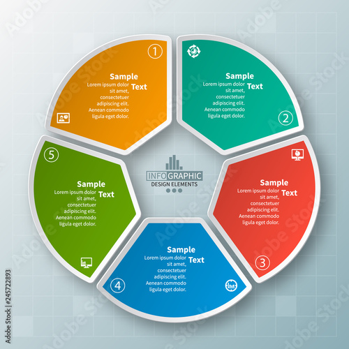 Abstract 3D Paper Infographics. Business template .Vector illustration