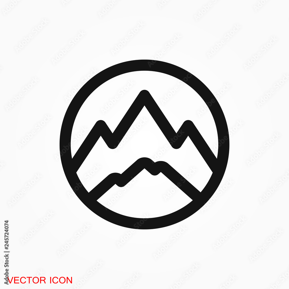 Mountain icon logo, illustration, vector sign symbol for design Mountain icon logo, illustration, vector sign symbol for design