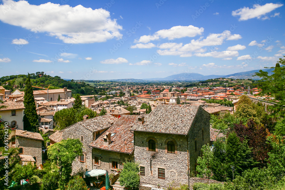 Panorama of Spoleto, Italy