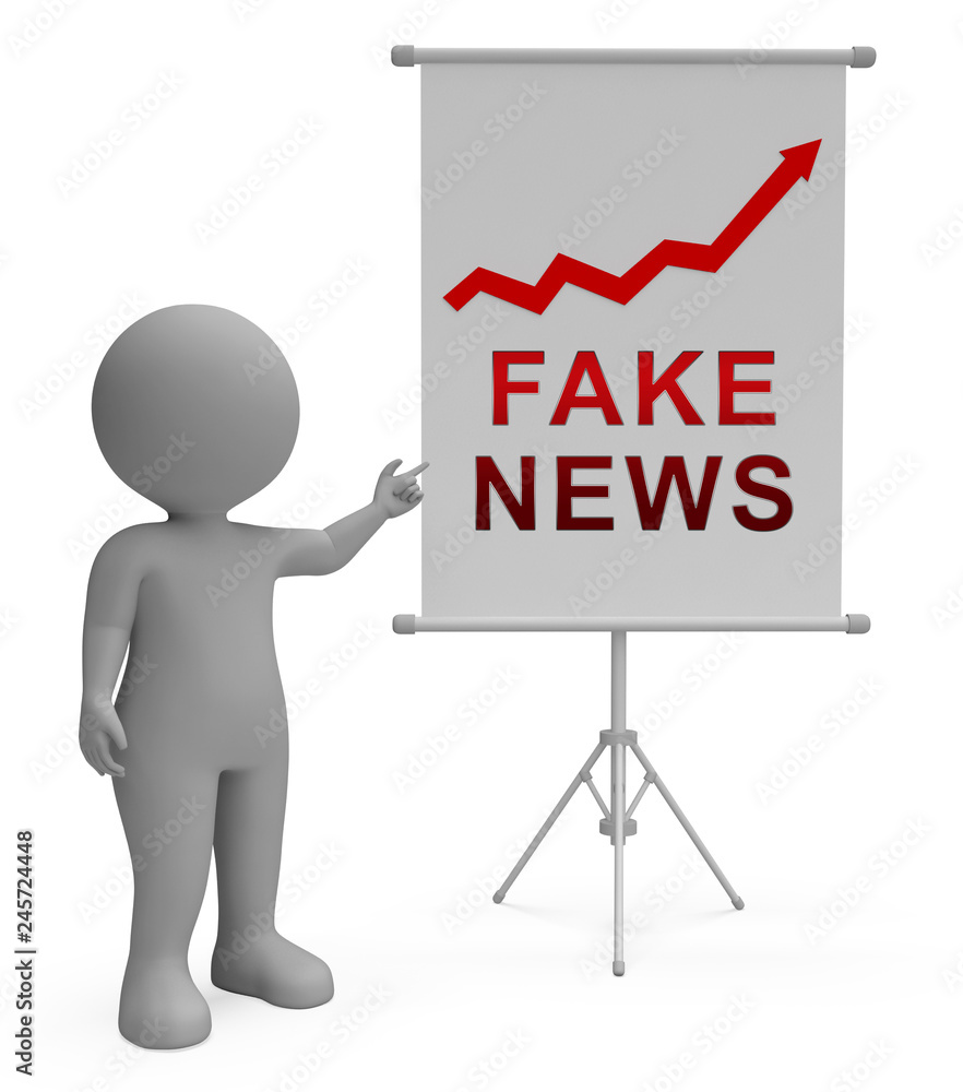 Fake News Media Graph Depicts Online Hoax And Misinformation - 3d Illustration