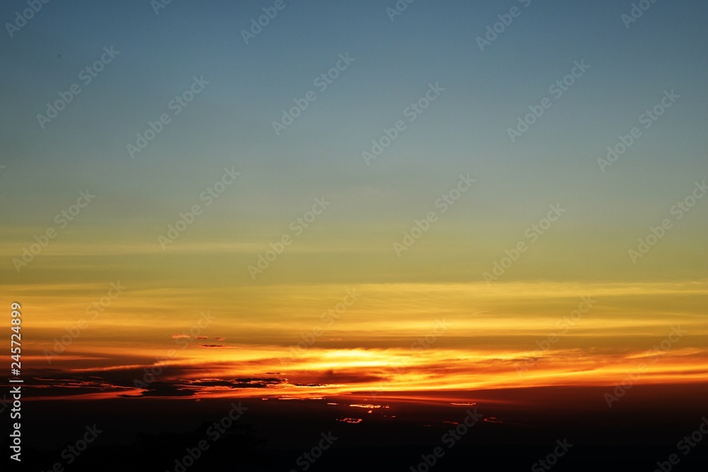 sunset and cloudy on sky for background