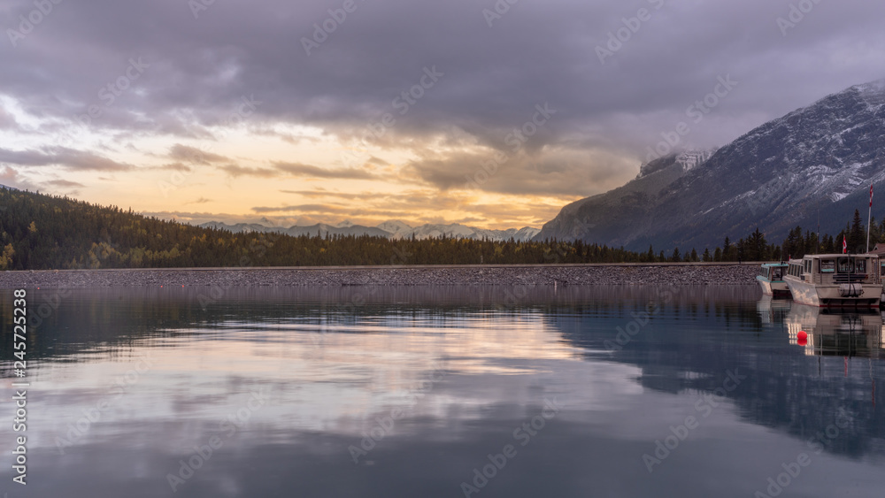 Sunset at Lake minnewanka , Banff National park,