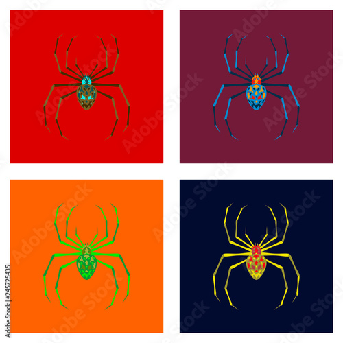 assembly flat illustration halloween spider