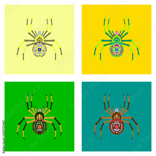 assembly flat illustration halloween spider
