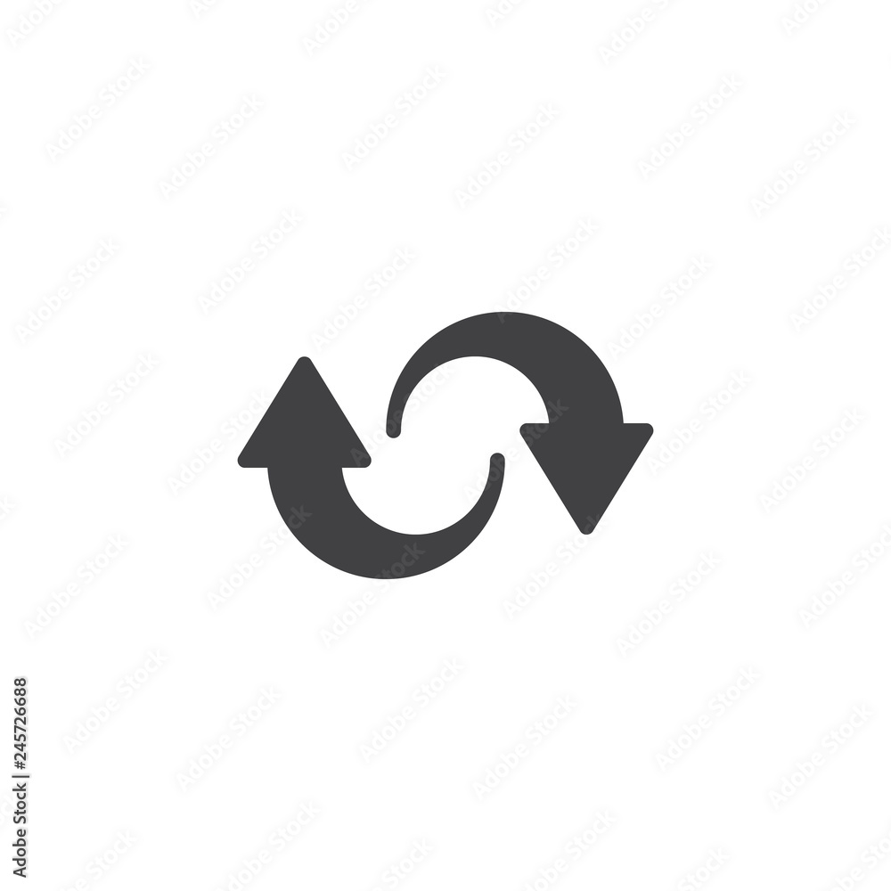 Synchronize arrows vector icon. filled flat sign for mobile concept and web design. Synchronization arrows simple solid icon. Symbol, logo illustration. Pixel perfect vector graphics Synchronize arrows vector icon. filled flat sign for mobile concept and web design. Synchronization arrows simple solid icon. Symbol, logo illustration. Pixel perfect vector graphics