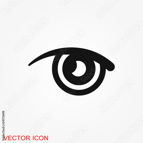 Eye icon  flat icon for logo  vector sign symbol