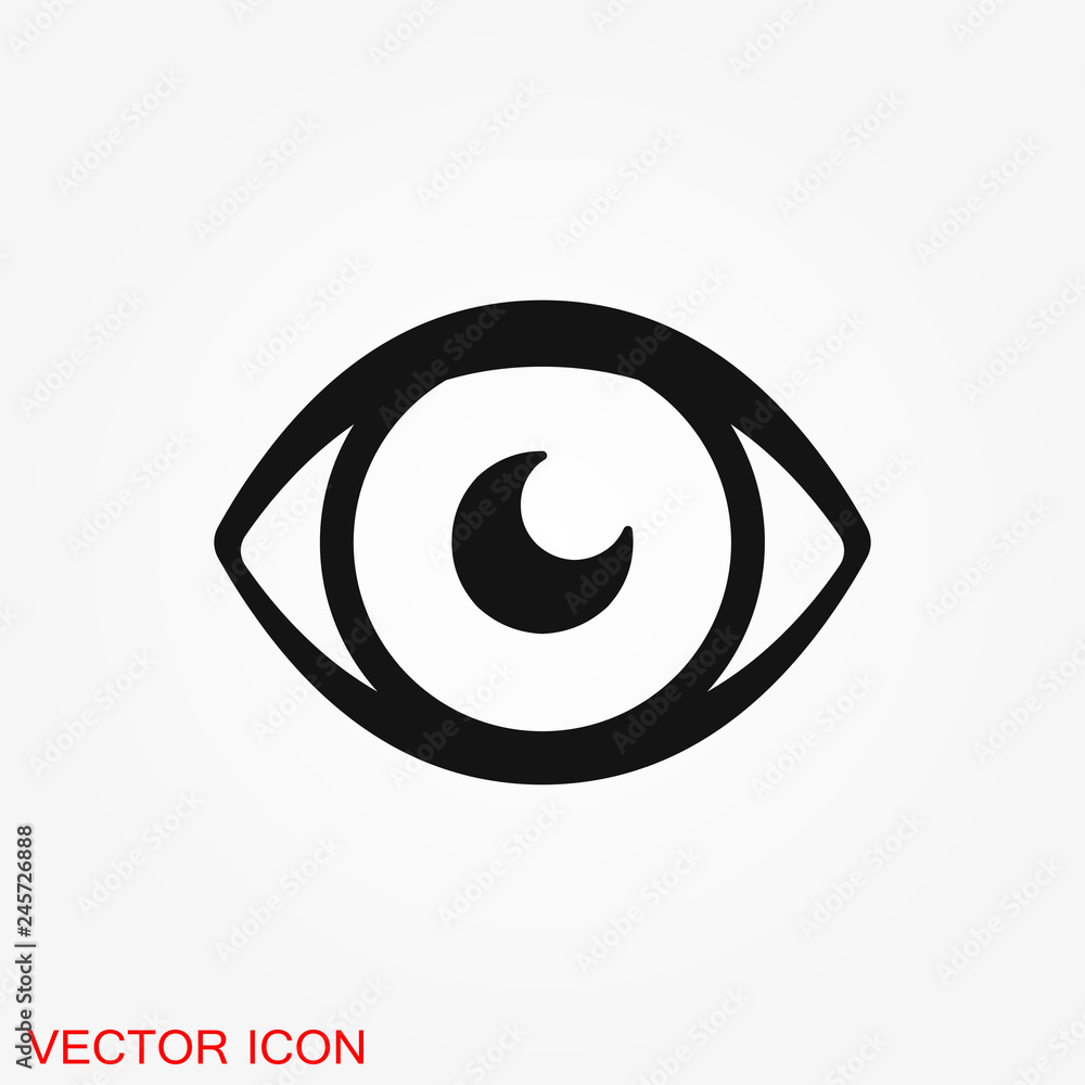 Eye icon, flat icon for logo, vector sign symbol Eye icon, flat icon for logo, vector sign symbol