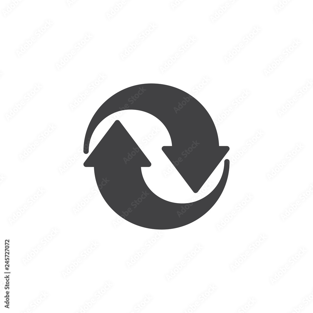 Two circular arrows vector icon. filled flat sign for mobile concept and web design. Update arrow simple solid icon. Refresh, reload, restart symbol, logo illustration. Pixel perfect vector graphics Two circular arrows vector icon. filled flat sign for mobile concept and web design. Update arrow simple solid icon. Refresh, reload, restart symbol, logo illustration. Pixel perfect vector graphics