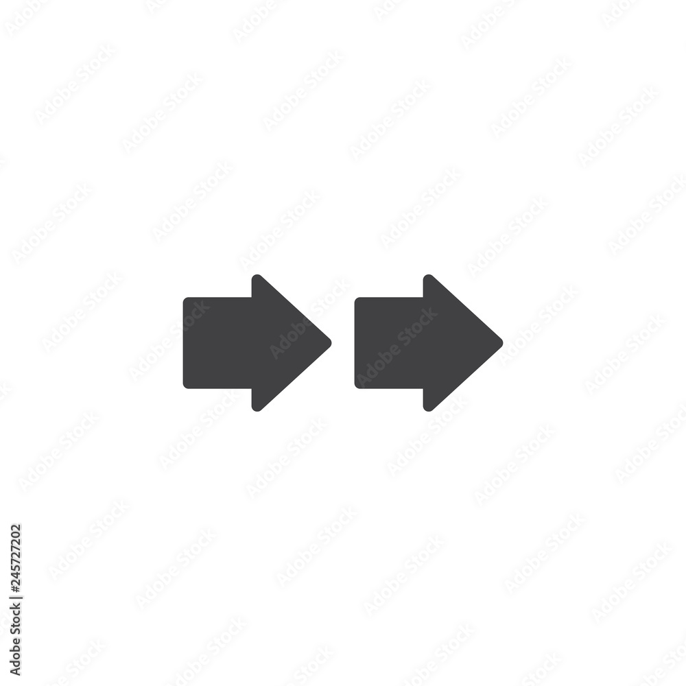 Forward arrows vector icon. filled flat sign for mobile concept and web design. Double right arrows simple solid icon. Symbol, logo illustration. Pixel perfect vector graphics Forward arrows vector icon. filled flat sign for mobile concept and web design. Double right arrows simple solid icon. Symbol, logo illustration. Pixel perfect vector graphics