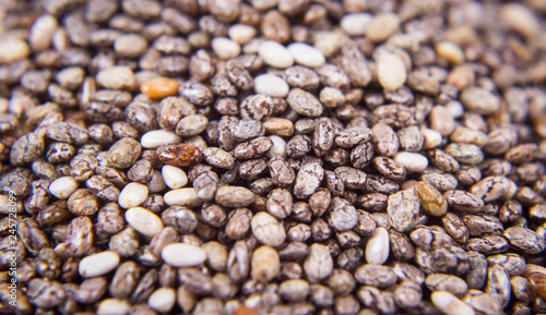 Chia seeds . A component of a healthy diet.