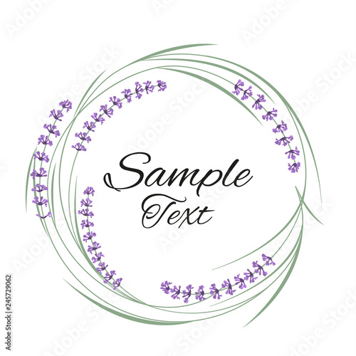 Vector illustration natural frame with purple lavender