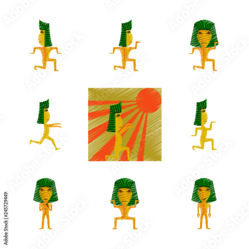assembly flat shading style icon mummy halloween monster
