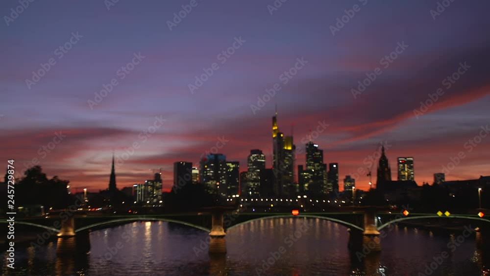 Frankfurt - silhouette of the city at sunset Frankfurt - silhouette of the city at sunset