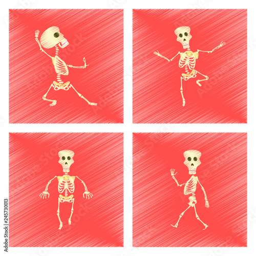 assembly flat shading style icon skeleton Halloween monster