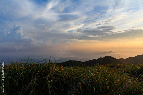 Datunshan sunset Yangmingshan mountains