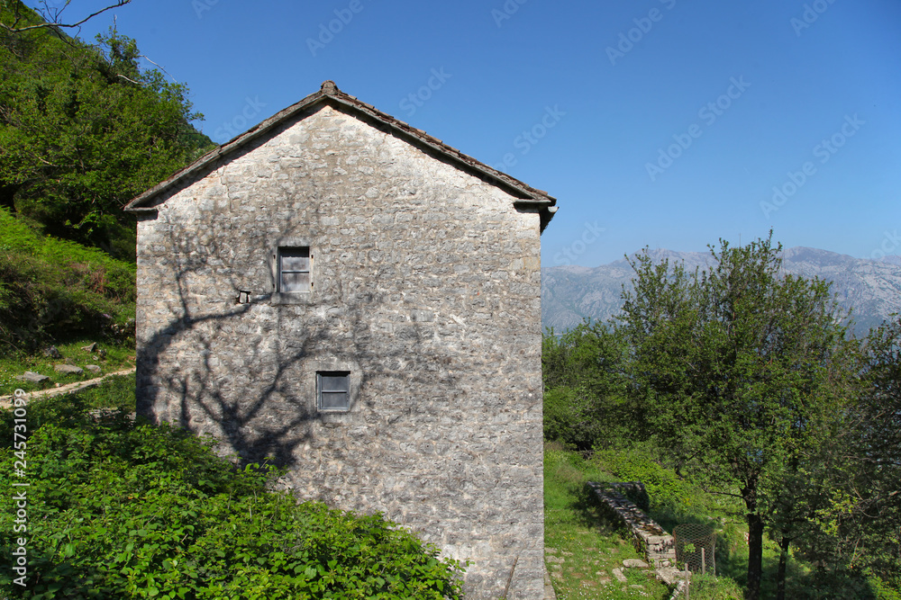 Old abandoned house in a mountain area