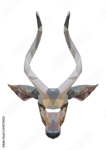 isolated polygonal nyala, geometric polygon wild life animal, vector illustration