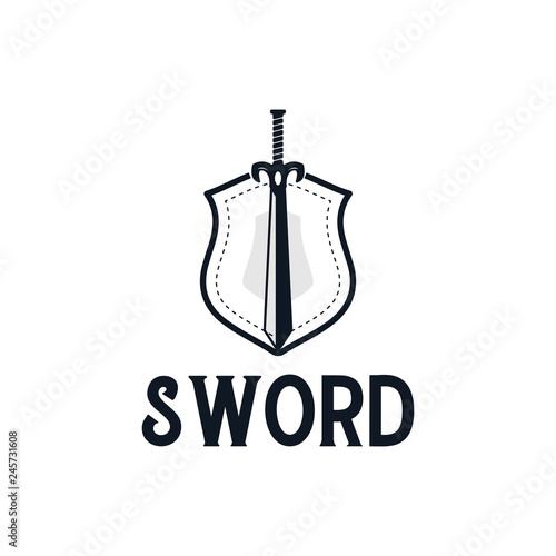 Shield sword logo design inspiration