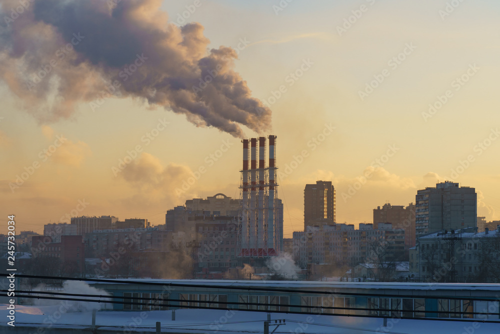 Industrial silhouettes of Moscow.