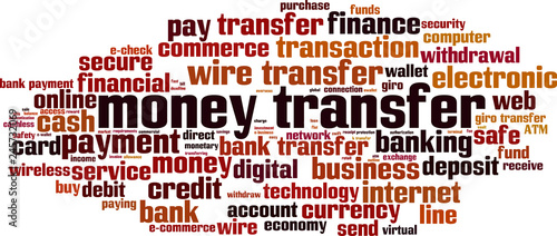 Money transfer word cloud