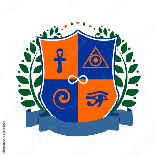illustration - logo in the style of material design on the theme of mysticism and esotericism.