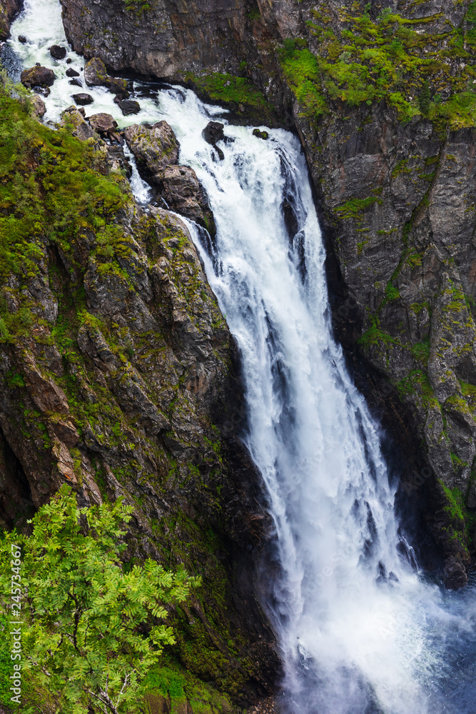 Beautiful waterfall in the mountains.