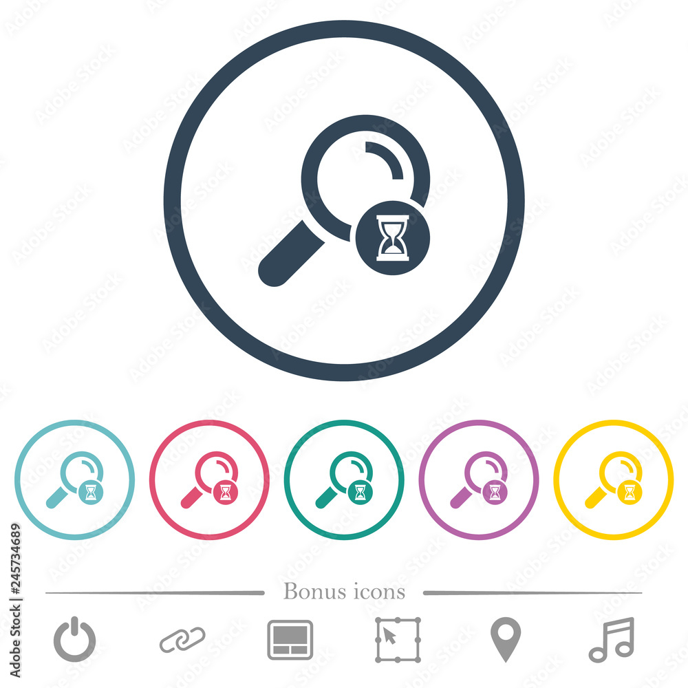 Search in progress flat color icons in round outlines Search in progress flat color icons in round outlines