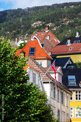 old houses in city of Bergen, Norway photo