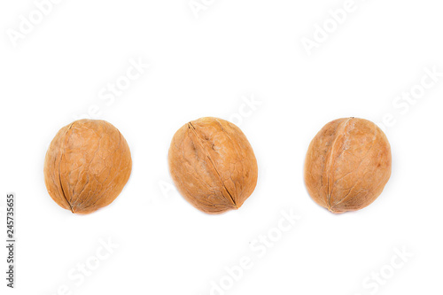 organic walnuts isolated on white background