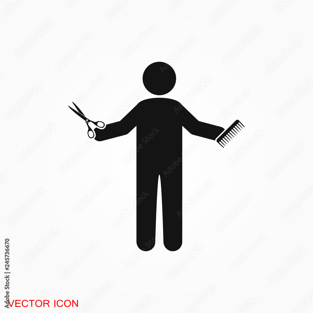 Hairdresser icon logo, illustration, vector sign symbol for design Hairdresser icon logo, illustration, vector sign symbol for design