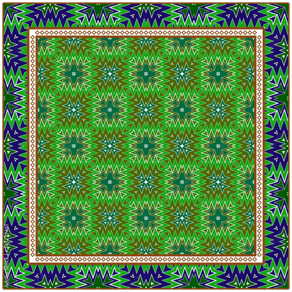 Paper For Scrapbook. Texture For Wallpaper, Invitation. Geometric Zigzag Ornament. Green, brown color. Vector Paper For Scrapbook. Texture For Wallpaper, Invitation. Geometric Zigzag Ornament. Green, brown color. Vector
