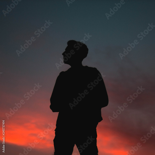 silhouette of man