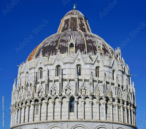 View of San Giovanny Baptistery in Pisa, Italy photo