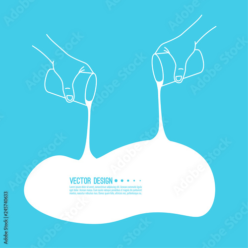 Hand drawn holding a glass.