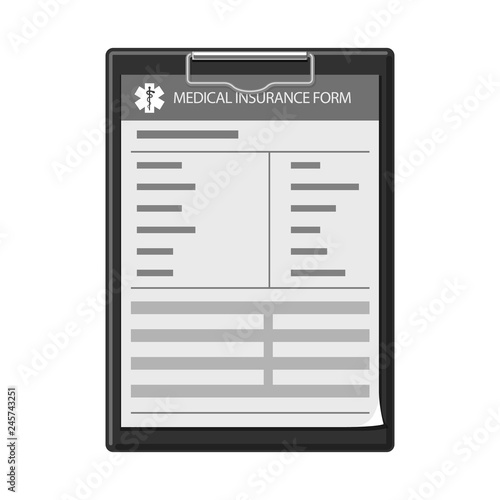 Vector illustration of form and document logo. Collection of form and mark stock symbol for web.