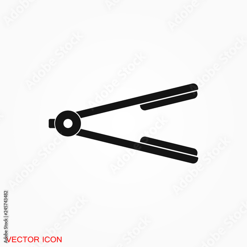Hair straighten icon. Female accessories icons for mobile concept and logo