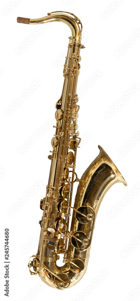 Obraz premium Saxophone broadside isolated on white background