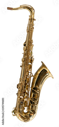 Saxophone broadside isolated on white background