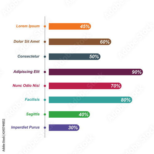 Bar Chart Graph Diagram Statistical Horizontal Infographic Illustration