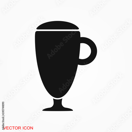 Latte coffee icon. logo  illustration  vector sign symbol for design
