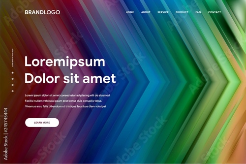 Vector illustration of Abstract gradient background and Minimal modern design for Landing page template