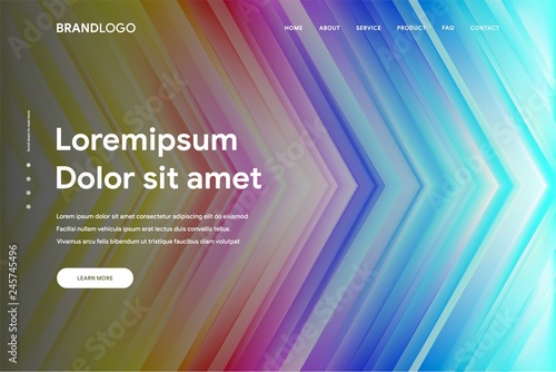 Vector illustration of Abstract gradient background and Minimal modern design for Landing page template