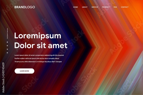 Vector illustration of Abstract gradient background and Minimal modern design for Landing page template