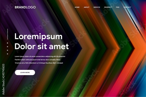 Vector illustration of Abstract gradient background and Minimal modern design for Landing page template
