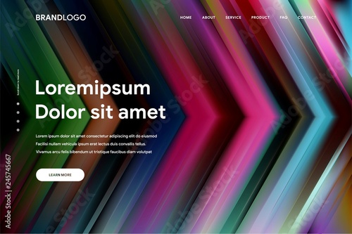 Vector illustration of Abstract gradient background and Minimal modern design for Landing page template
