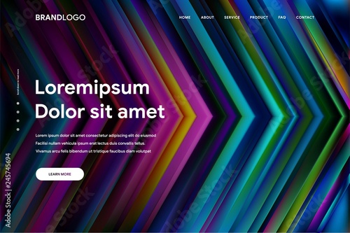 Vector illustration of Abstract gradient background and Minimal modern design for Landing page template